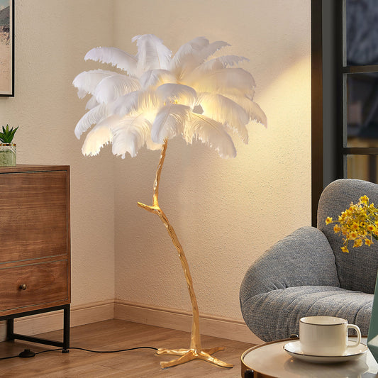 Ostrich Feather Floor Lamp