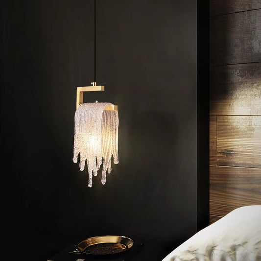 Glass Gold Waterfall Pendant Lamp