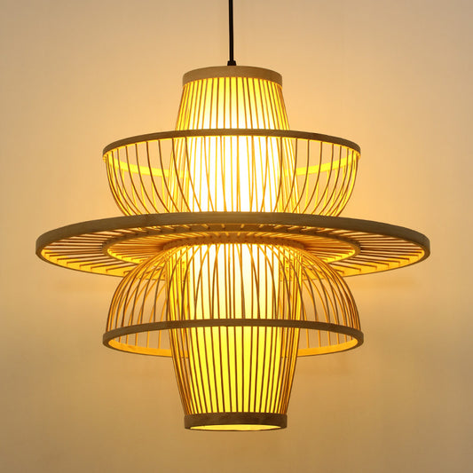 Hanging Rattan Chandelier